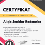 Alicja Szalska-Radomska_certyfikaty